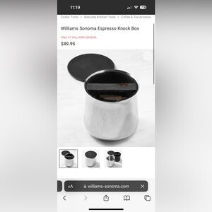 Williams Sonoma Espresso Knock Box